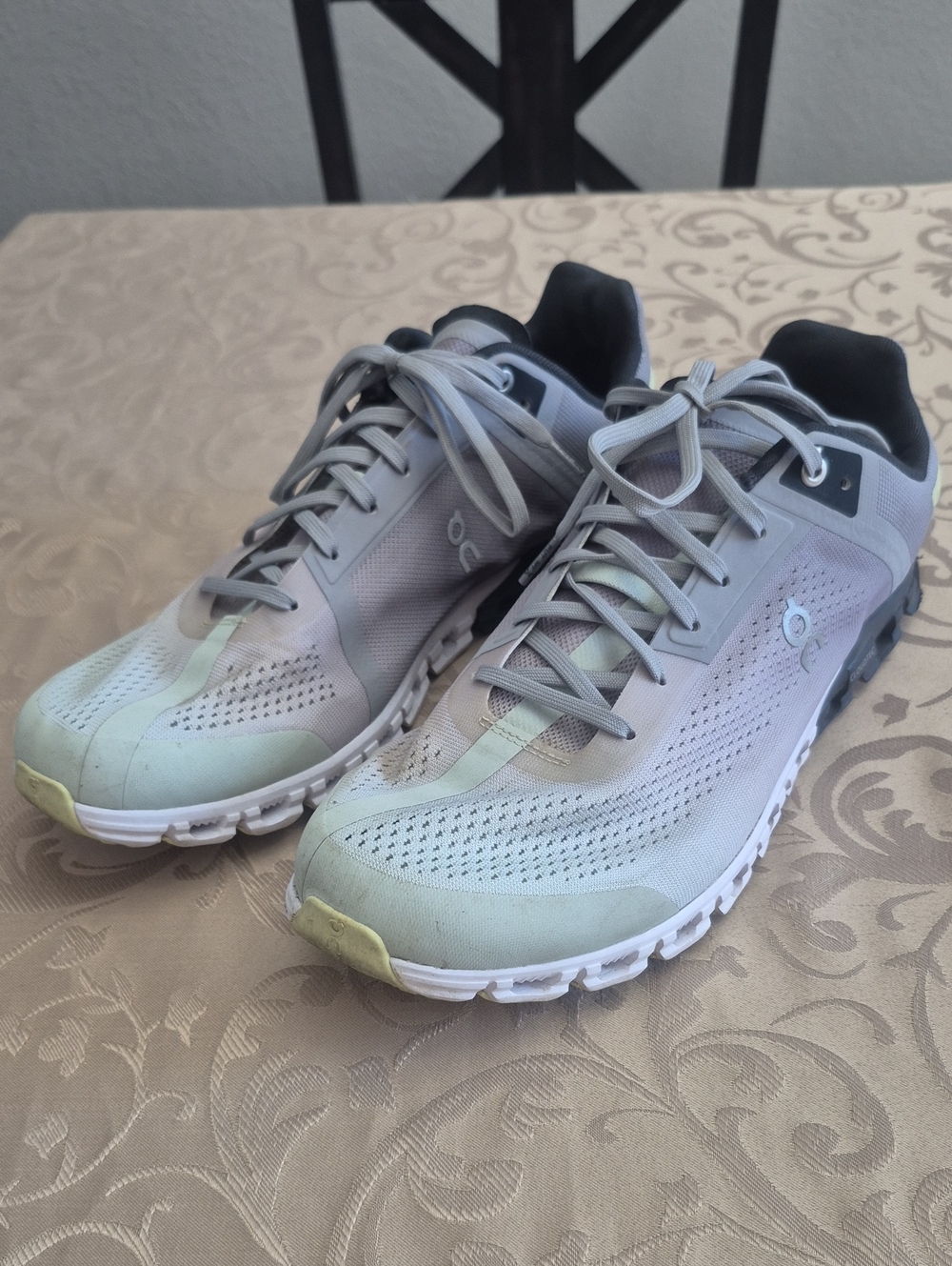 On Running Men's Light Gray and Black Running Sneakers